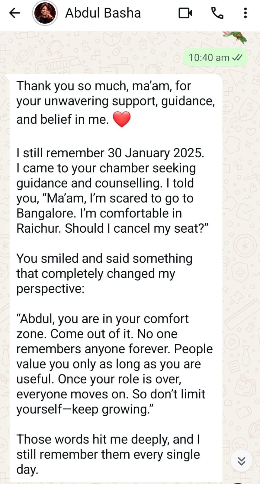 Testimonial by Abdul